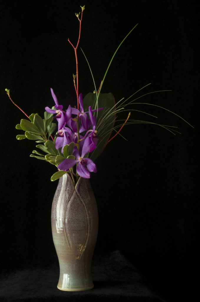 Purple Orchids in a Purple Vase